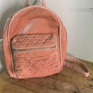 Charlotte Russe pink small backpack purse.‎ Faux velvet Y2k